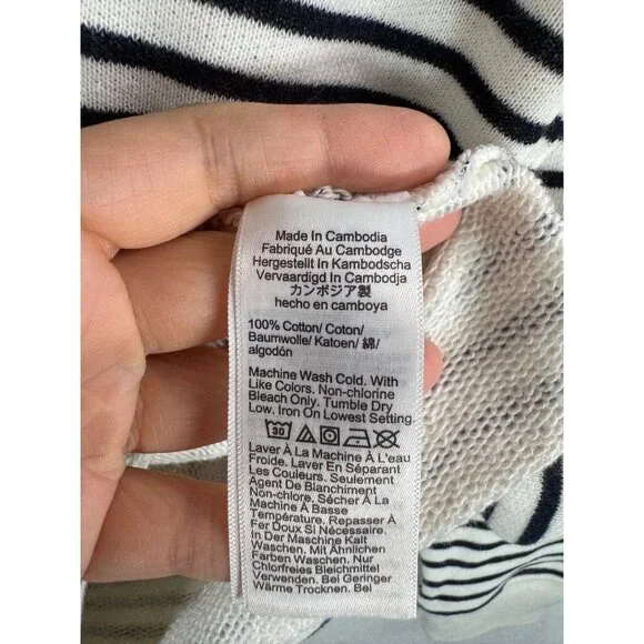 J.Crew Heritage terry relaxed crewneck sweatshirt striped preppy sz XS - Picture 4 of 6